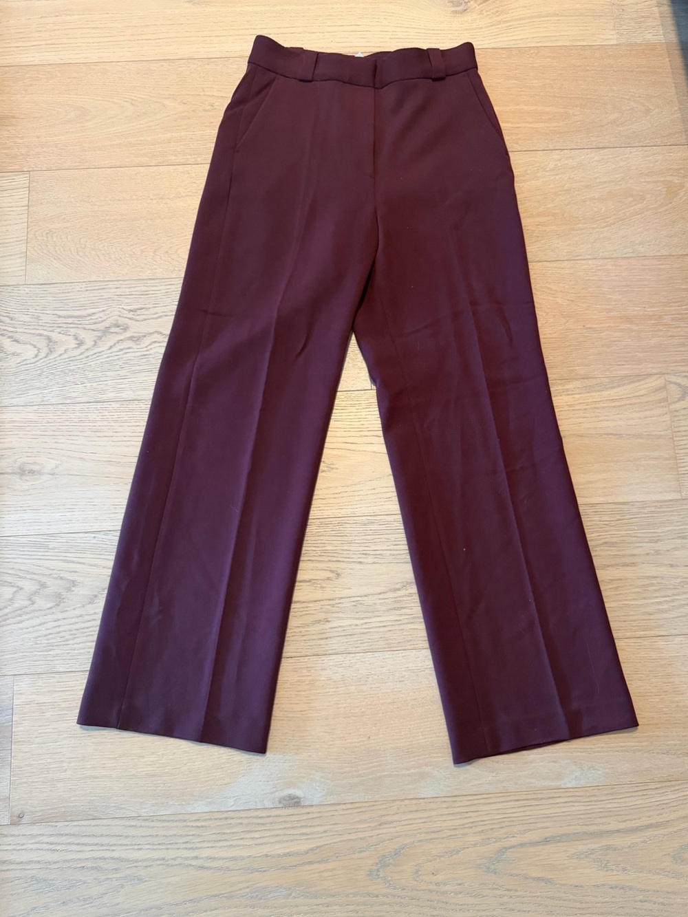 & Other Stories - Straight Press-Crease Trouser - Burgundy - 6